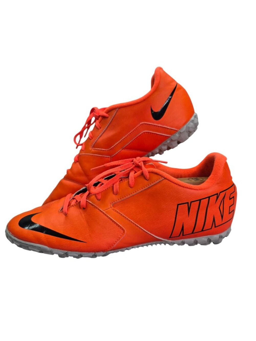 Mens Nike Turf Soccer Shoes Orange & Black Lightweight Athletic Cleats Size 12
